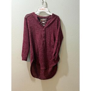 No Boundaries Unique Juniors Cranberry Long Sleeve Shirt Small 3-5 NO FLAWS/MINT